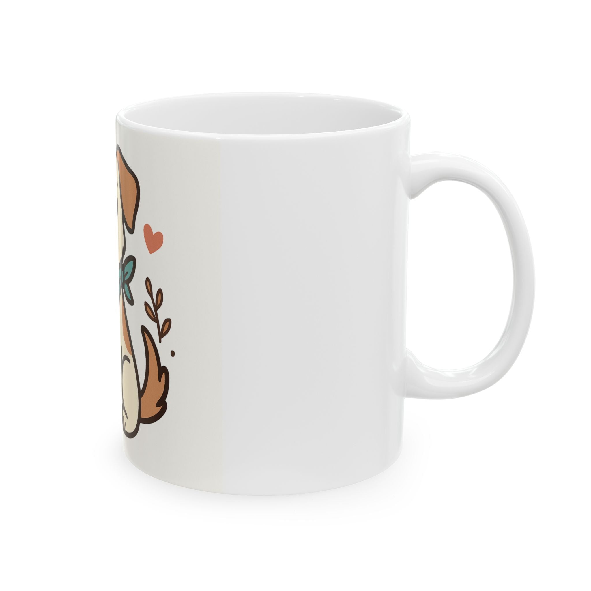 Cute Puppy Ceramic Mug — Adorable Dog Illustration Coffee Cup (11oz, 15oz)