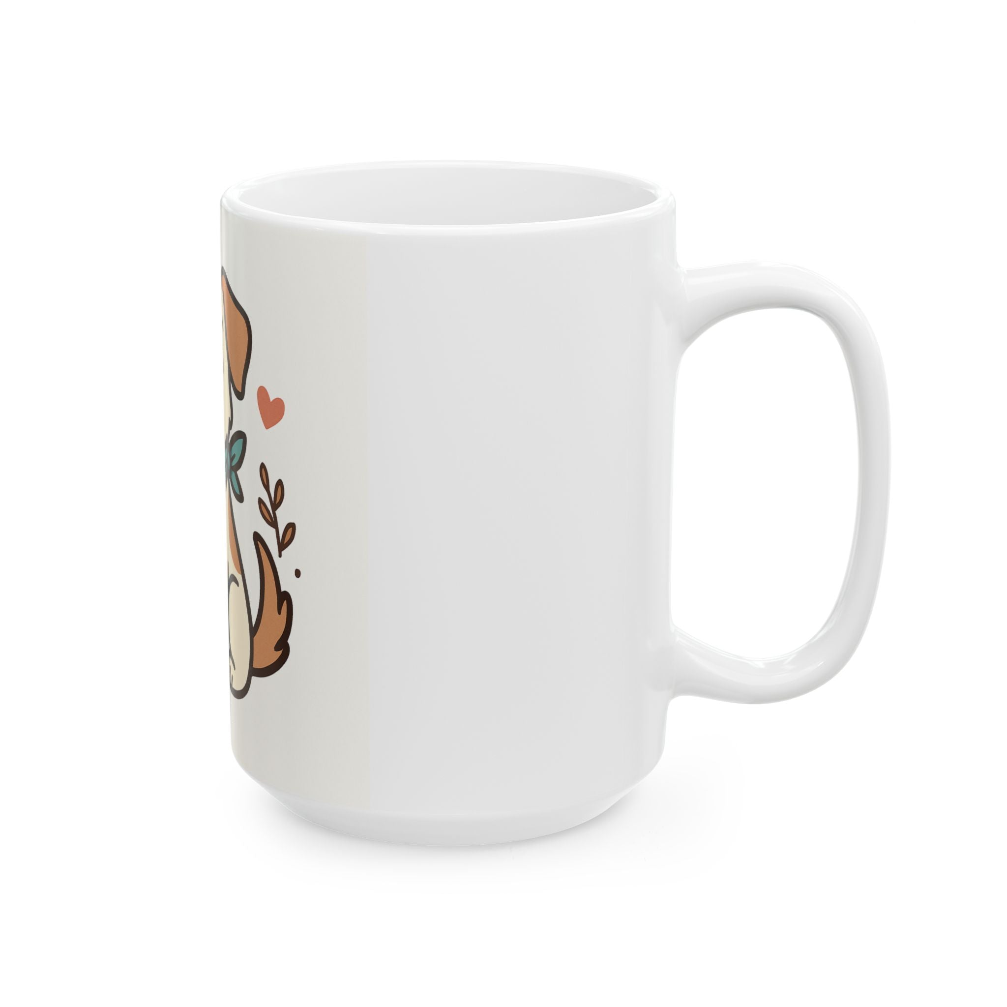 Cute Puppy Ceramic Mug — Adorable Dog Illustration Coffee Cup (11oz, 15oz)
