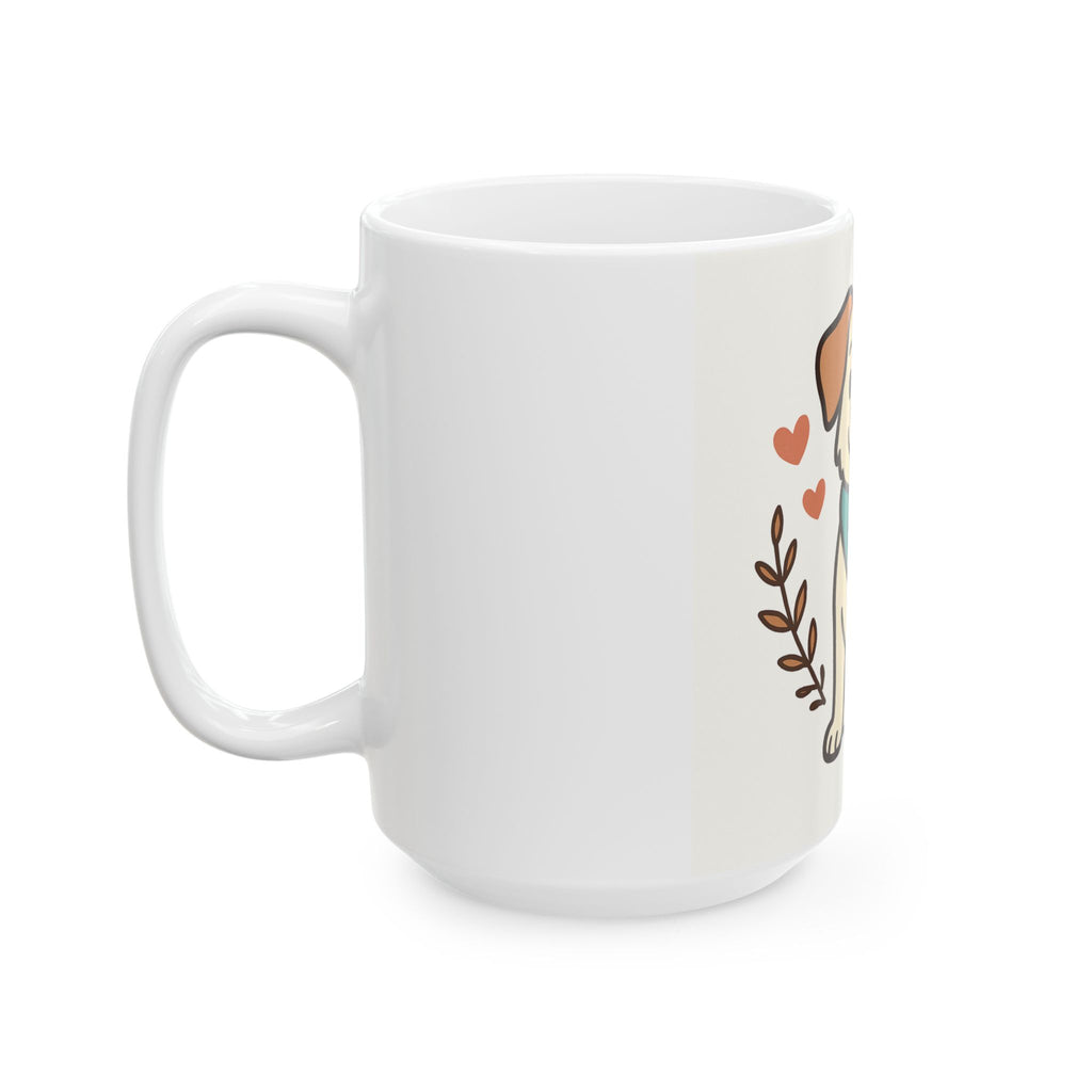 Cute Puppy Ceramic Mug — Adorable Dog Illustration Coffee Cup (11oz, 15oz)